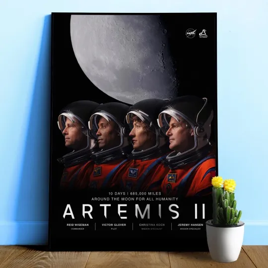 Discover Artemis II Poster - NASA Orion Spacecraft Wall Art - Moon Mission Print