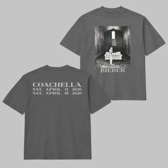 Justin Bieber Coachellla 2026 Festival Merchandise SWAG Album T-Shirt