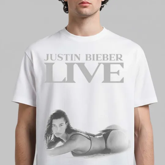 Justin Bieber Coachellla 2026 Festival Merchandise Hailey Bieber Live T-Shirt