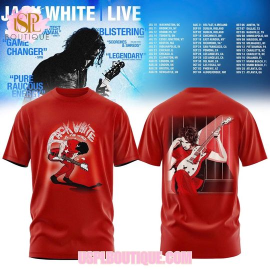 Discover JackWhite Live 2026 Red T-Shirt