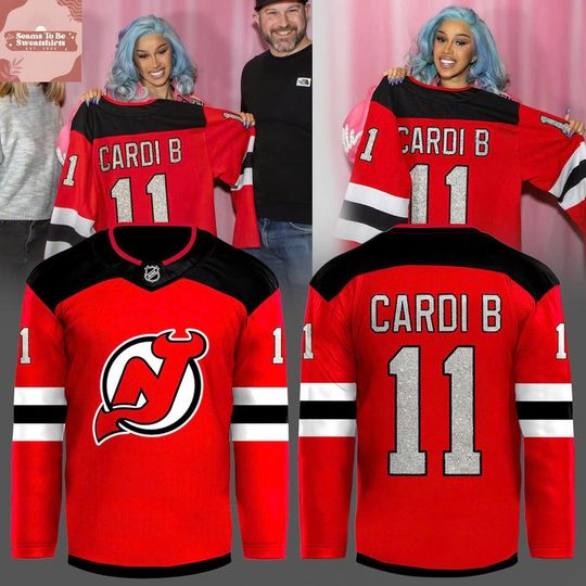 New Jersey Devils x Cardi B 2026 Personalized Hockey Jersey