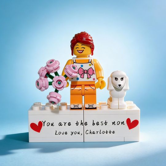 Personalised Brick Minifig for Mom, Custom Mothers Day Gift,  Gift for Grandma, Family Gift