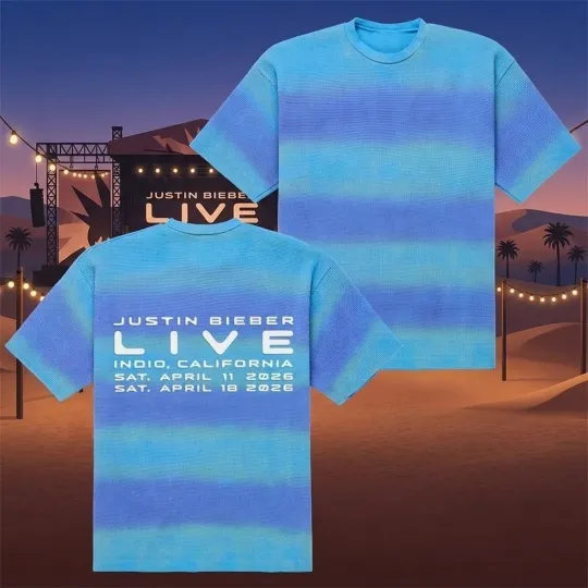 Skylrk Coachellla Justin Bieber Live Indio California Stripe 3D Shirt 2026