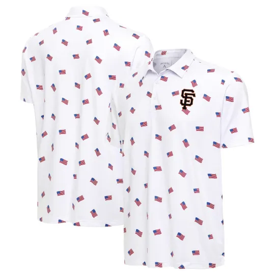 Men's Antigua White San Francisco Giants  Americana Polo