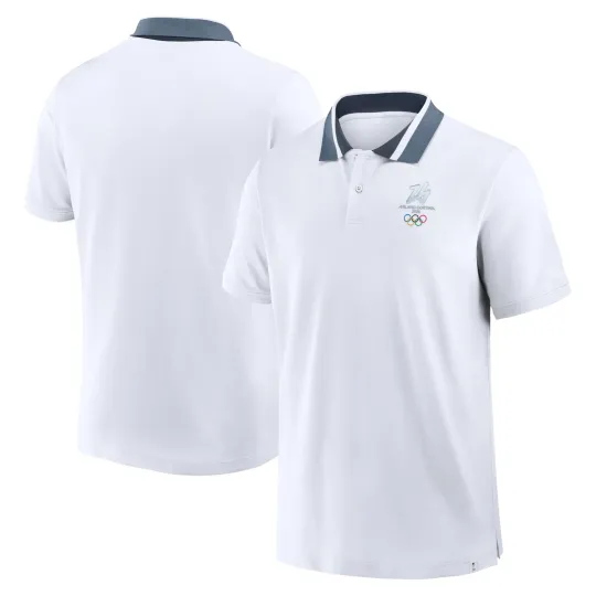 Men's White Milano Cortina 2026 Winter Olympics Tipped Polo
