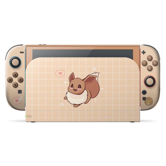 Cute PKM Eevee Switch 2 Skin, Birthday Gifts, Gamer Gift