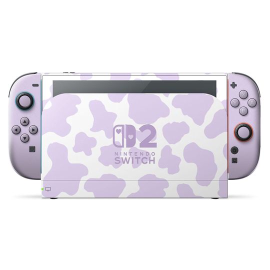 Lavender Cow Print Switch 2 Skin, Birthday Gifts, Gamer Gift
