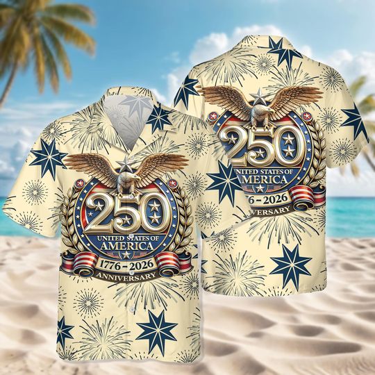 America 250 Years Hawaii Shirt, USA 250 Years Independence Apparel, Personalize 250 Years of America, Patriotic Freedom