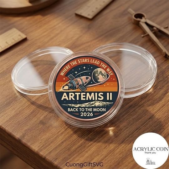 Discover NASA Artemis II First Crewed Lunar Flyby Commemorative Silver Medallion,2026 Moon Mission Collectible Coin, Orion Spacecraft NASA Gift