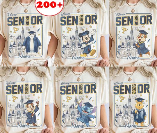 Discover Disney Graduation 2026 Senior Mickey and Friends Tee, Disney Senior 2026 Shirt, Happy Grad Shirt, Disneyworld Graduation Trip 2026 Shirt