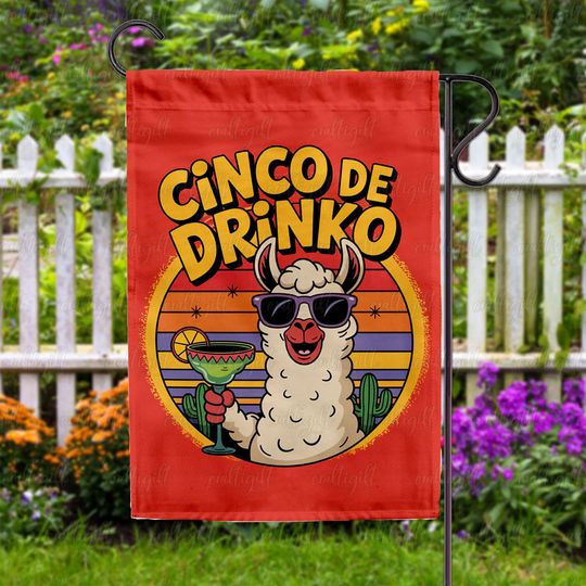 Cinco De Drinko Drinking Day Flag, Camel With Sunglasses Margarita Flag, Vibrant Cinco De Mayo Yard Sign, Cactus 2026 Family Decor,MYF441
