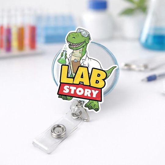 Rex Toy Story Lab Week 2026 Badge Reel, Buzz Lightyear Woody Jessie Bo Peep Lab Team Retractable ID Badge Holder