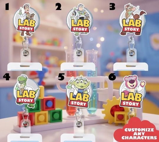Lab Story Lab Week 2026 Badge Reel, Medical Laboratory Professional Gift, Retractable ID Holder for Lab Techs, Fun Lab Accessory D2OY19-1