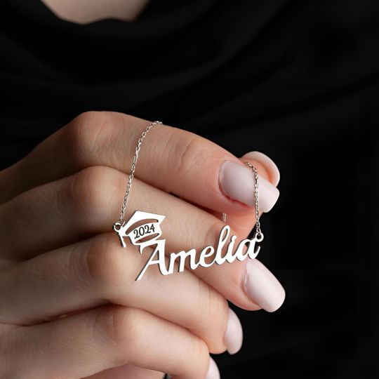 Personalized Graduation Necklace 2025 Cap Pendant High School Graduation Gift Custom Bachelor Cap Necklace