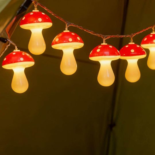 Mushroom Fairy Lights Battery Powered Outdoor Decorative String Lights  Modes for Bedroom Party Garden Wedding Tent Ambiance Decor