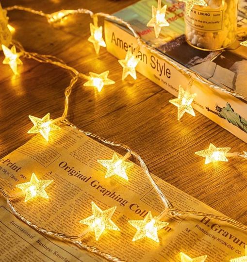 Star String Lights Battery Operated -  Star Fairy String Lights with Timer, Waterproof for Indoor Bedroom Tent Loft Bed Patio