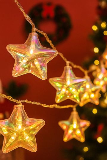 Rainbow Star String Lights  LED Fairy Christmas Decor