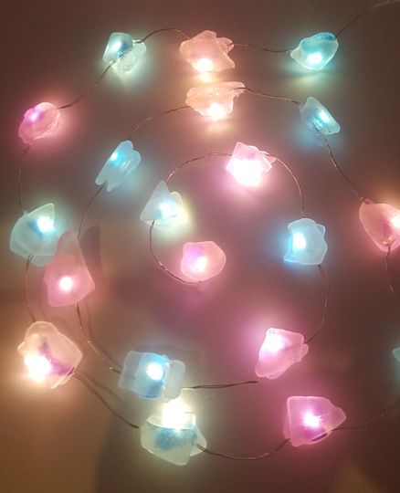 Genuine White Sea Glass String Lights