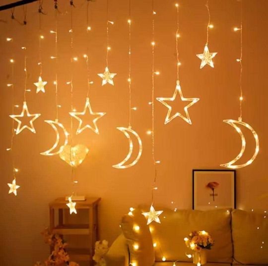 Eid & Ramadan Moon Star Lights | LED Islamic Fairy String Lights for Home, Bedroom, Party and Muslim Holiday Decorations