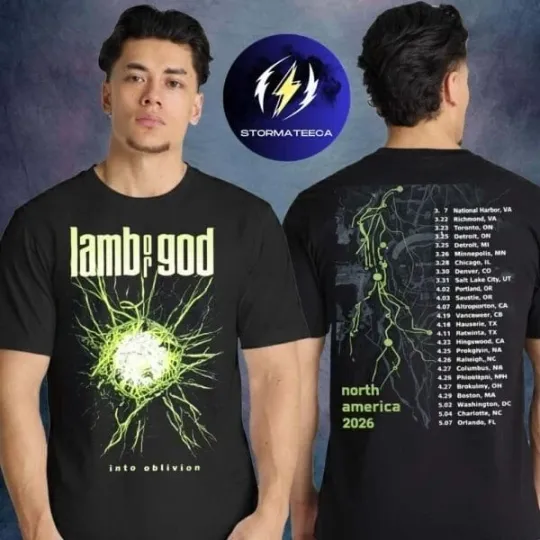 Lamb Of God North America Tour 2026 Oblivion Burst Tour Dates T-Shirt