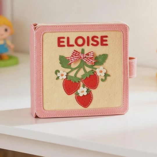 Personalized Felt Quiet Book for Baby, Handmade Montessori Busy Book, Custom Name Soft Book, First Birthday Gift, Toddler Learning Toy