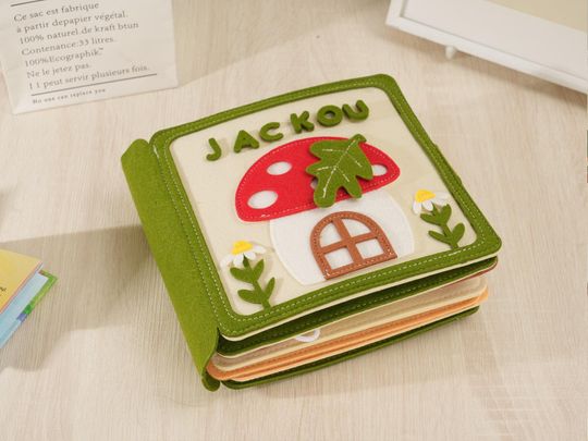 Personalized Felt Toddler Quiet Book, Montessori Activity Toy