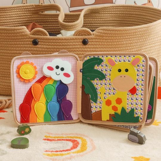 Montessori Felt Quiet Book  Interactive Sensory Toy for Toddlers