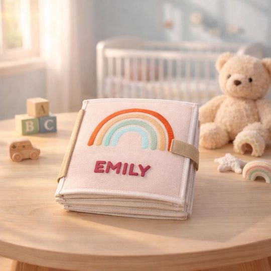 Discover Personalized Baby Quiet Book | Handmade Felt Busy Book | Montessori Toy Gift