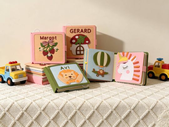 Personalized Felt Quiet Book | Montessori Sensory Busy Book for Toddlers