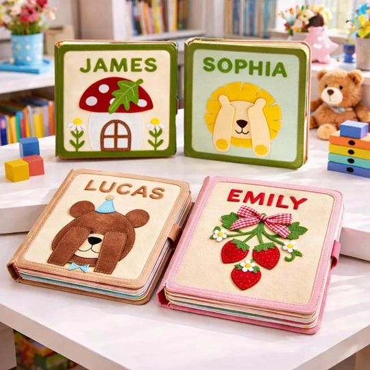 Personalized Birthday Gift For Baby, Handmade Felt Quiet Book, Custom Soft Toy, Busy Book, First Birthday Present