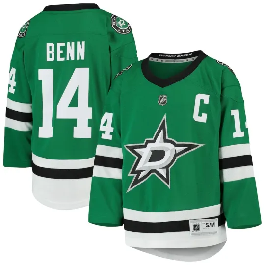 Youth Stars #14 Jamie Benn Kelly Green Home Player Jersey