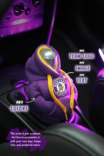 Purple Gear Shift Cover with Hoodie, Custom Shift Knob Hoodie, Mini Shift Knob Hoodie
