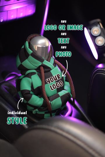 Kawaii Anime Gear Shift Hoodie Mini Cover Cartoon Car Accessory