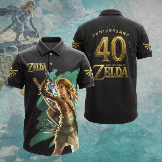 The Legend of Zelda 40th Anniversary Apparel POLO AOP
