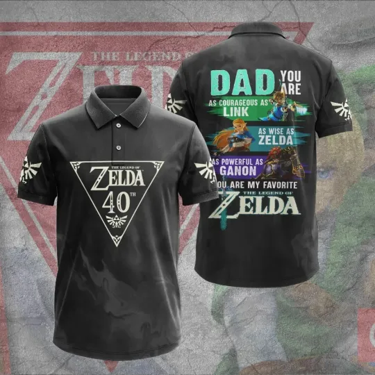 The Legend of Zelda 40th Anniversary Apparel POLO AOP