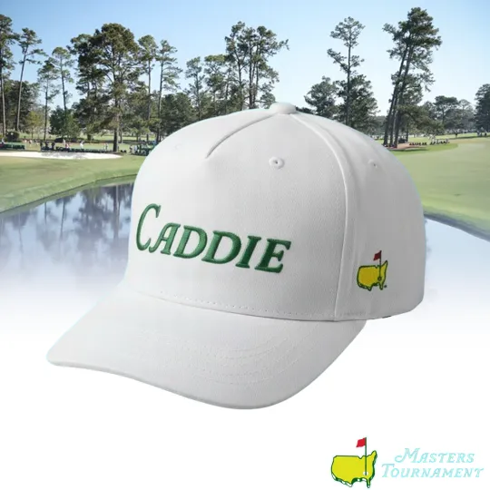 New White Masters Caddie Cap - Augusta Golf Souvenir Hat - One Size Fits All