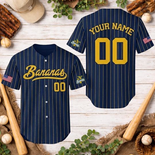 Discover Personalized Bananas Team Baseball Jersey, Funny Bananas Jersey, Let's Go Bananas Jersey, Custom Name Number, Gifts For Savannah Fan
