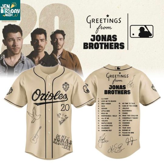 Baltimore Orioles Jonas Brothers Greeting Tour Celebration Baseball Jersey