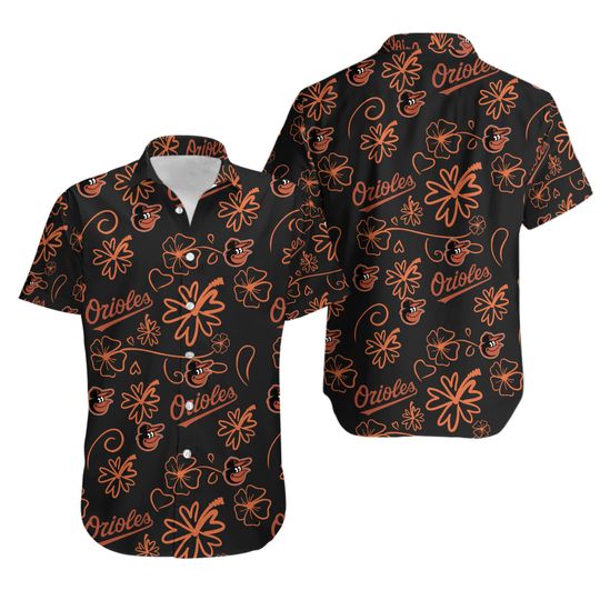 Baltimores baseball Oriole's button down shirt, cute aloha shirt, birdlands