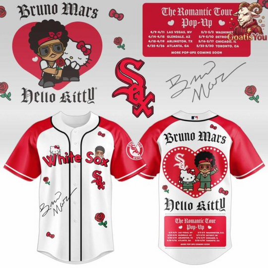 Chicago White Sox x Bruno Mars x Hello Kitty x The Romantic Tour Jersey
