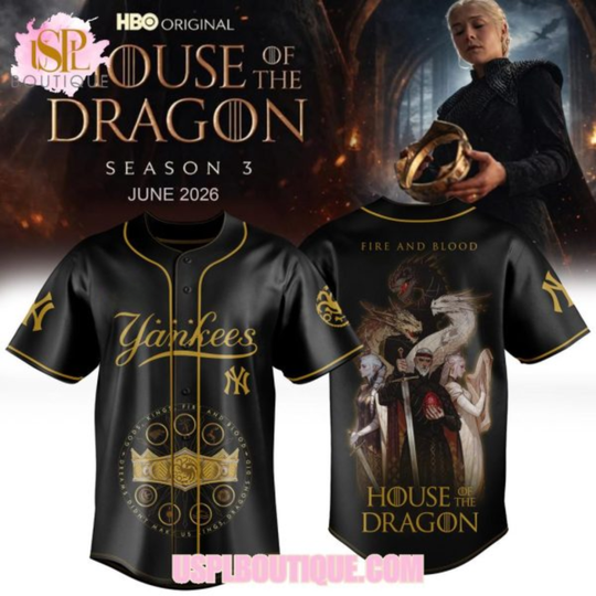 New York Yankees x House Of The Dragon Season 3 2026 Black Jersey