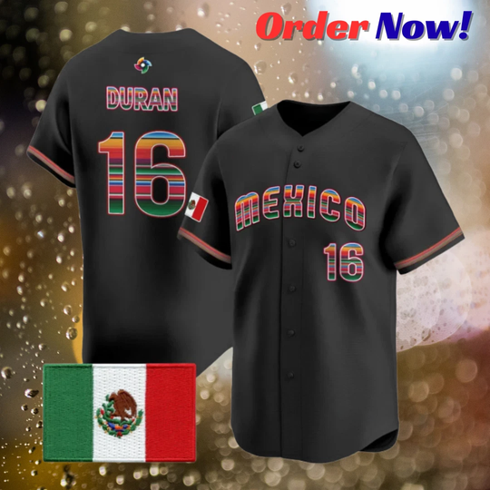 Jarren Duran #16 Mexico Black 2026 World Baseball Jersey