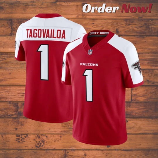 Tua Tagovailoa #1 Falcons Red Alternate 2026 Football Jersey