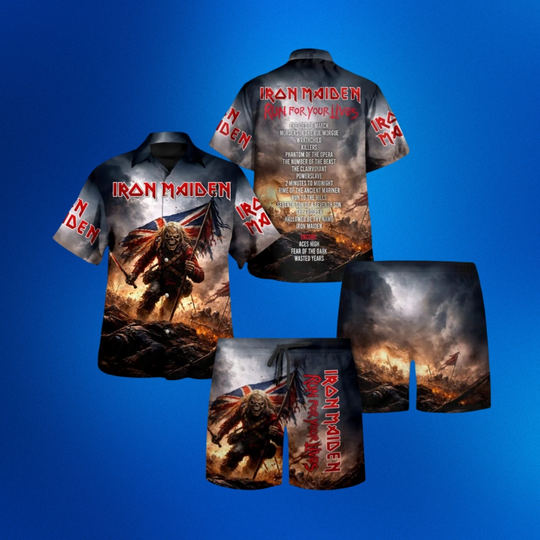 Iron Maiden Run For Your Lives Tour Hawaiian Shirt And Shorts