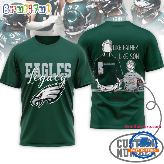Philadelphia Eagles football Legacy Father Day Limited Edition 3D Shirt