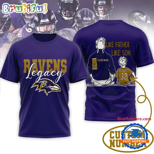Baltimore Ravens football Legacy Father Day Limited Edition 3D Shirt