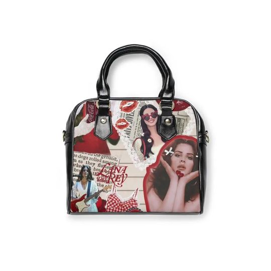 Lana Del Rey Cherry Coke Collage Shoulder Handbag, Lana Del Rey Women Bags and Purses, Lana Del Rey Lover's Handbag, Women Shoulder Handbag