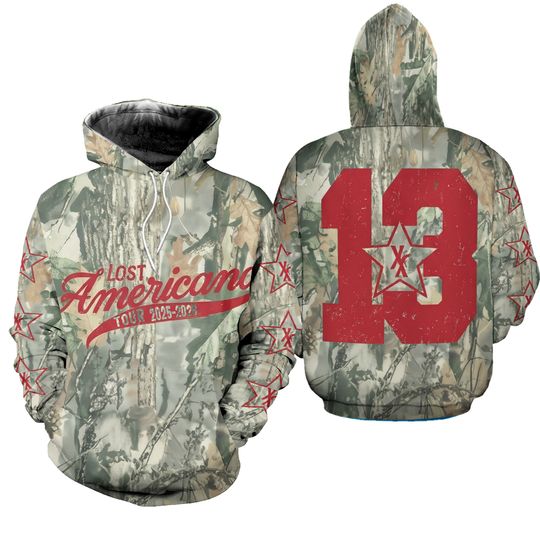 MGK Lost Americana Tour Merch Thirteen Camo Hoodie 3D