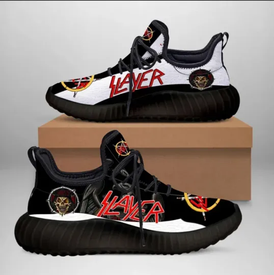 Slayer Band Logo Shoes Gift For Fan Sport Shoes Reze Sneakers, Slayer Music Band Fan Gift
