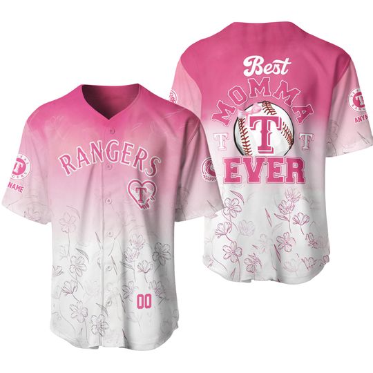 Texas Rangers Happy Mother’s Day 2026 Personalied Baseball Jersey